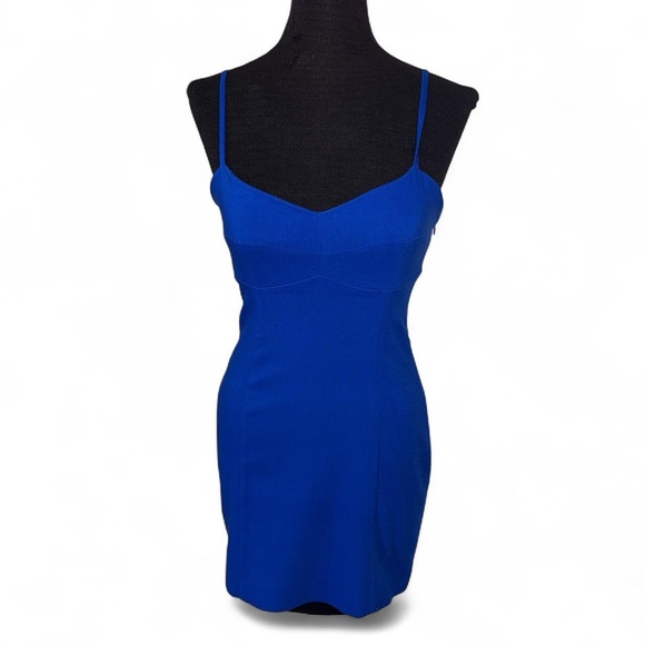 Endless Rose Women's Stretch Fabric Fitted Mini Dress Cobalt Blue Bodycon SZ S - Picture 2 of 8